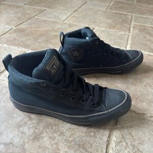 Converse All Black Mid-Top Sneakers